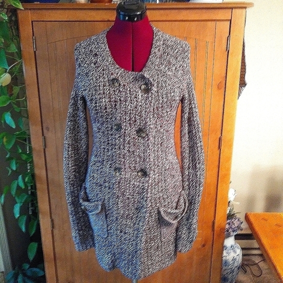 BCBG MaxAzria Double Breasted Knit Sweater - Picture 1 of 9